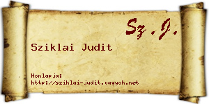 Sziklai Judit névjegykártya